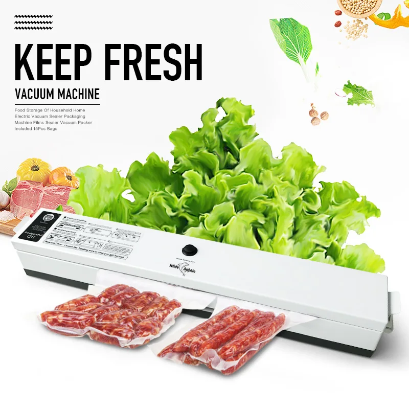 Kitchen Food Vacuum Sealer Machine Fresh Keep 4 roll Vacuum Packer Bags For Food Storage 110V 220V Vacuum Sealing Machine