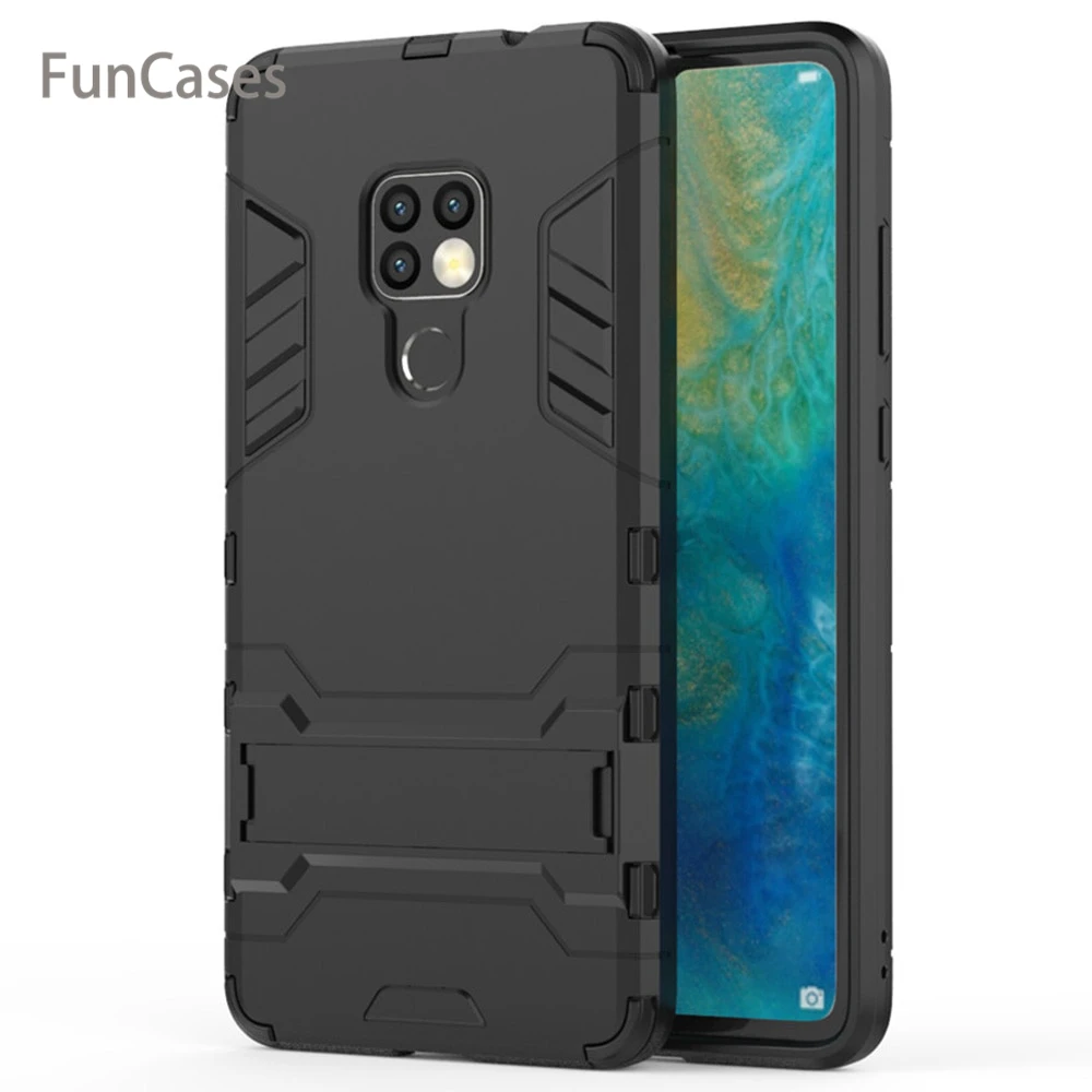 For Huawei Mate 20 Case Cover Luxury Iron Man Stand Case Hard Armor+Soft Silicone TPU Cover for Huawei Mate 20 Pro Huaewi