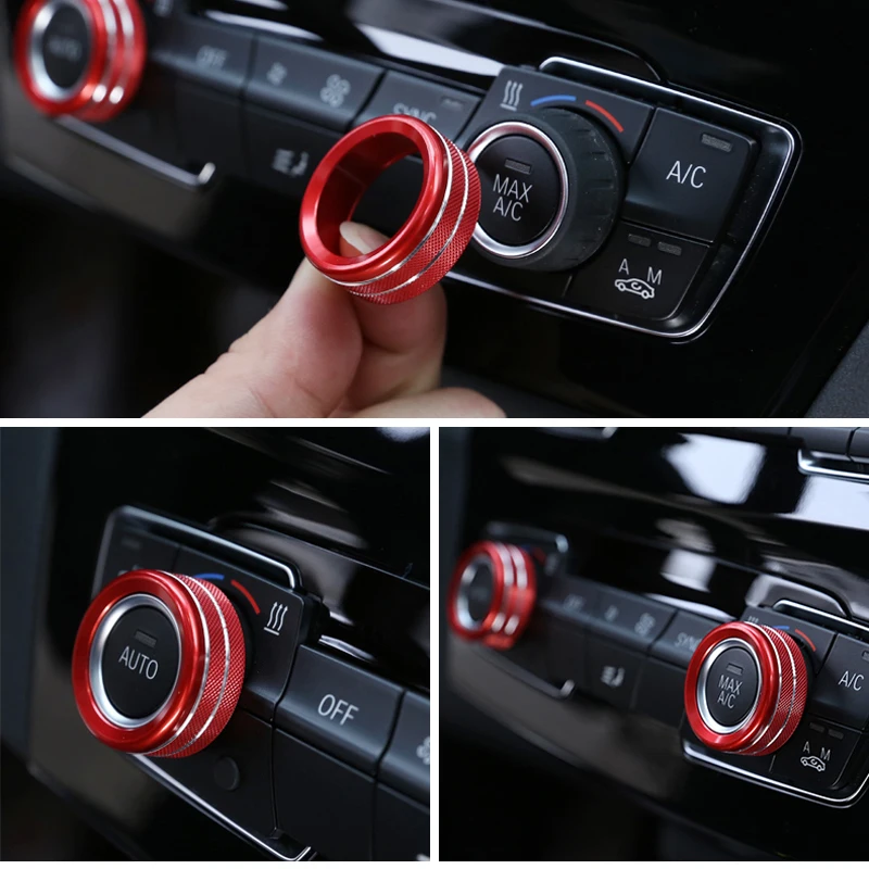 Car Styling Air Conditioning Knobs Audio Circle Trim Alloy Accessory For BMW 1 2 3 4 Series F30 F34 F46 GT X1 F47 F48 2013-2018