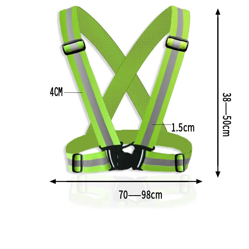 سترة أمان للجنسين عالية الوضوح ، ملابس خارجية مع حزام عاكس للجري وركوب الدراجات