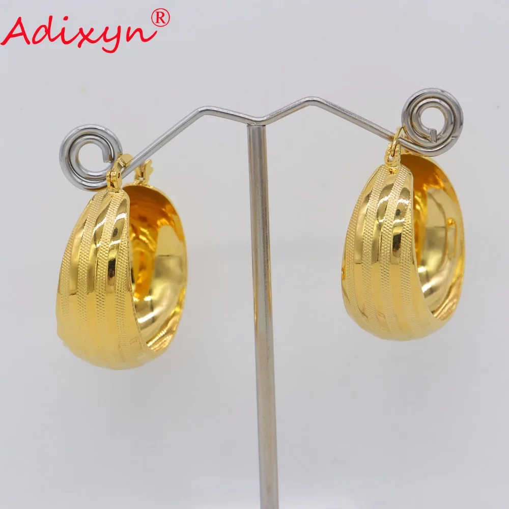 Adixyn Big Circle India Gold Hoop Earrings for Women/Girls Gold Color Party Jewelry Drop Style Earring Gifts N06225