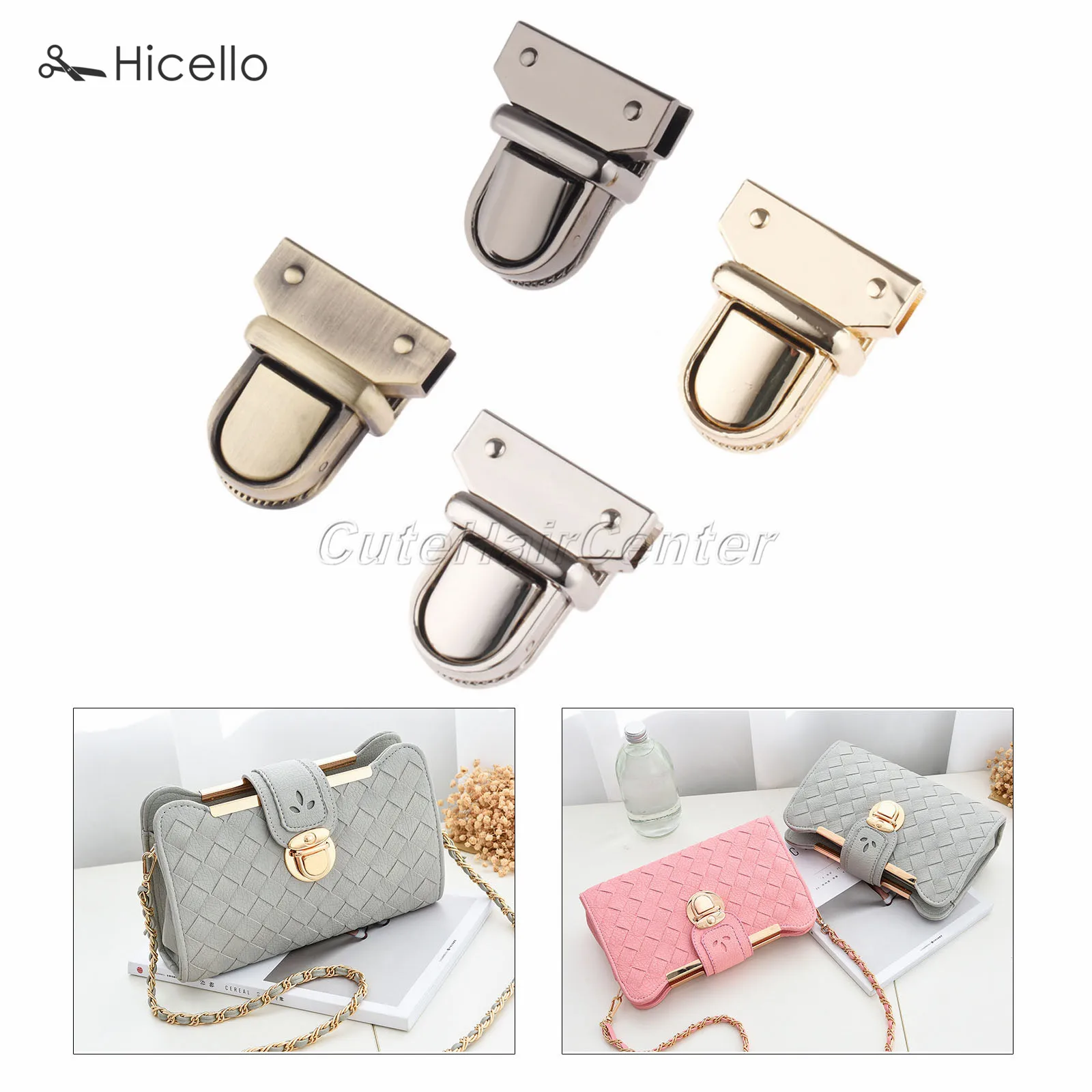 1Set Bag Clasp Lock Twist Turn locks Zinc Alloy 33*29mm for Luggage Leather Bags Clothing Shoes Sewing Accessories Craft Hicello