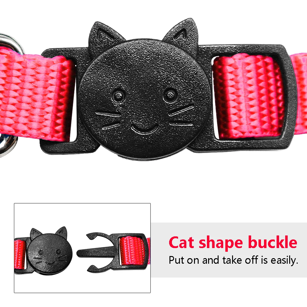 Segurança Breakaway Cat coleiras com Bell, personalizado colarinho, liberação rápida, gatinho e cachorro, cães e gatos