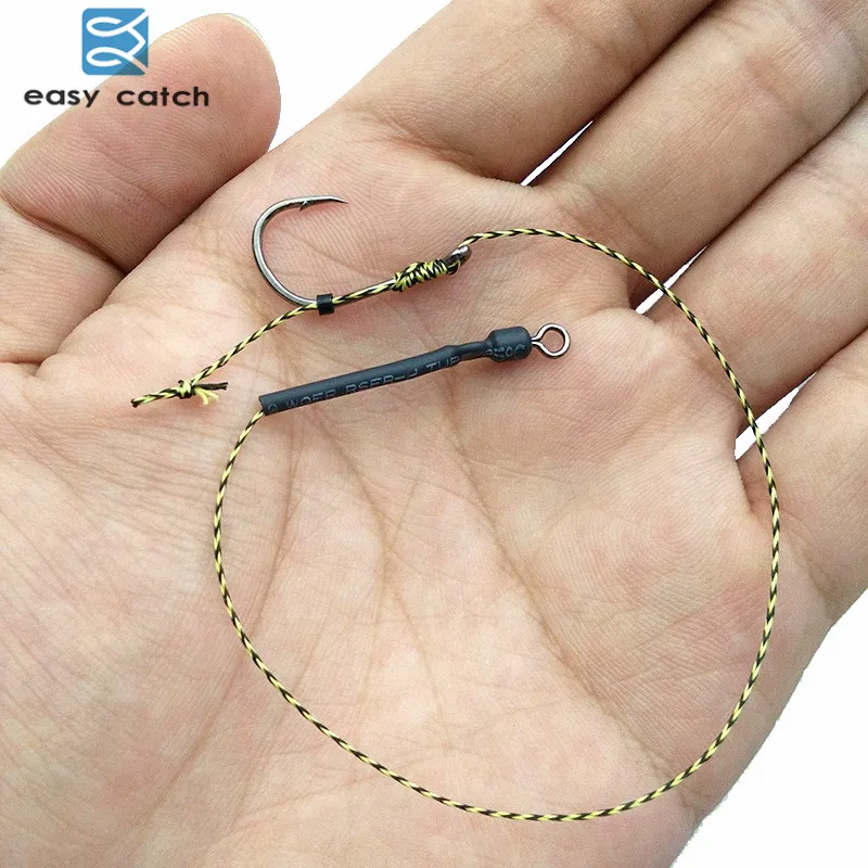 18pcs Carp Fishing hook Hair Rigs Braided line with carp Hooks Swivel Boilies Carp Rigs for Carp Fishing Accessories