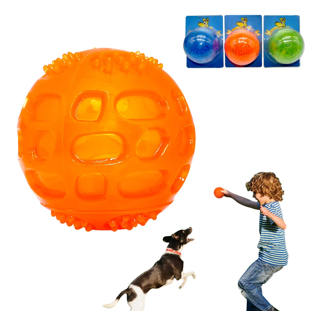 

Dog Toy Ball Pet Squeak Ball Waterproof Sound Toys Rubber Teeth Clean Balls For Small Medium Large Dogs Pet Orange Blue GREEN