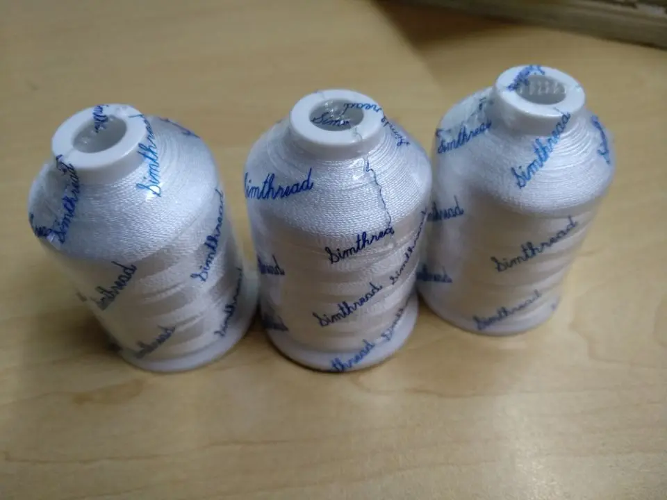 6 White color 100% Rayon Machine Embroidery Thread 800m each Ideal for Brother Janome Pfaff  and Most Home Embroidery Machines