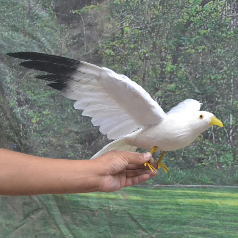 

new simulation wings Seagull toy foam&feather black wings bird model about 60x32cm