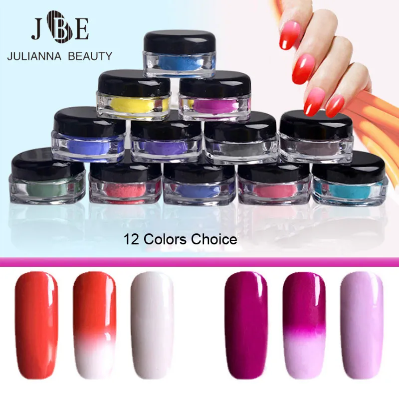 6 Box/Lot Thermal Color Change Pigment Temperature Color Change Powder  Thermochromic Pigment Gradient Nail Glitter Powder