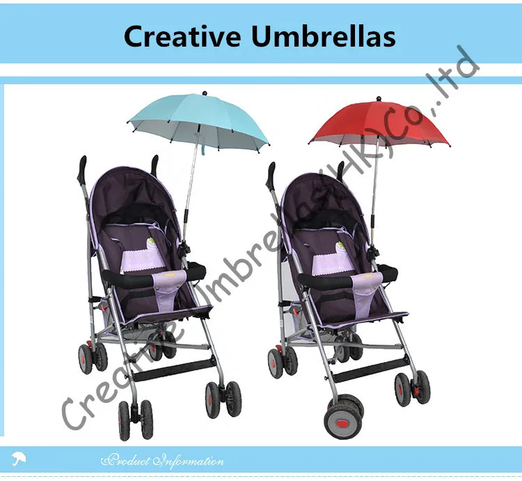 Baby stroller steering umbrella,children car umbrella 8mm steel shaft & fiberglass ribs,detachable clamp,Environment protection