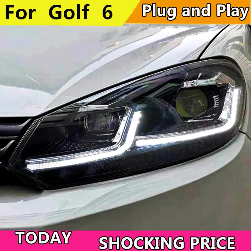 Car Styling For  VW Golf 6 2009-2013 LED Headlight for MK6 Golf 6 Head Lamp  LED DRL Bi-Xenon LED  Dynamic turn signal