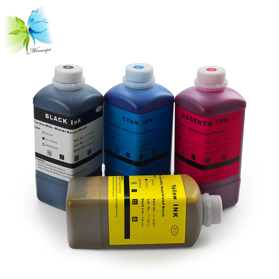 Winnerjet 4 colors outdoor eco solvent ink for Mutoh VJ 1204 1304 1324 1604 1624 1618 1638 2606 high quality printing ink