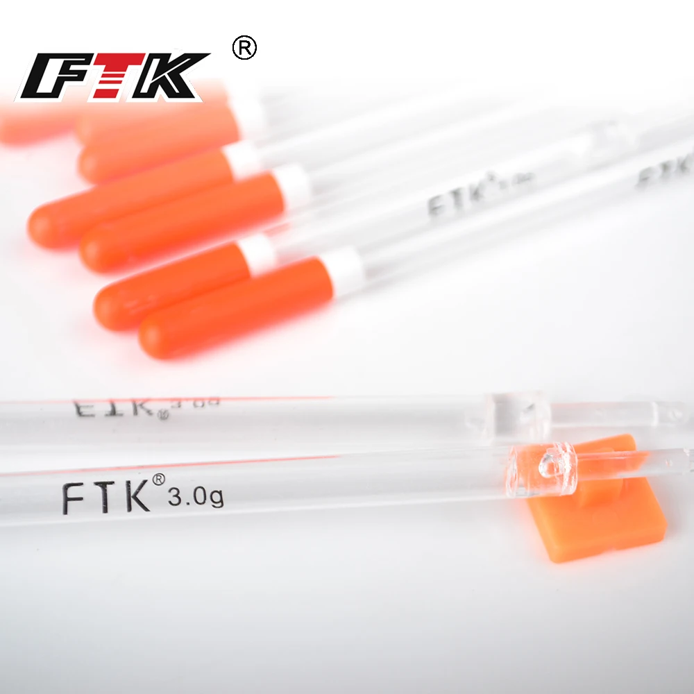 FTK 10PCS/Lot Nylon Plastic Float 1.0g/1.25g/1.5g/2.0g/2.5g/3.0g Crystal Plastic Fishing Floats Tube Set Fishing Tackle