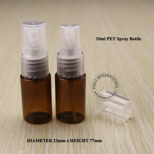 10ml Amber Plastic Spray Bottle Empty Perfume Bottle 10cc Refillable Atomizer Sample Vials Cosmetic Bottles Amber Containers