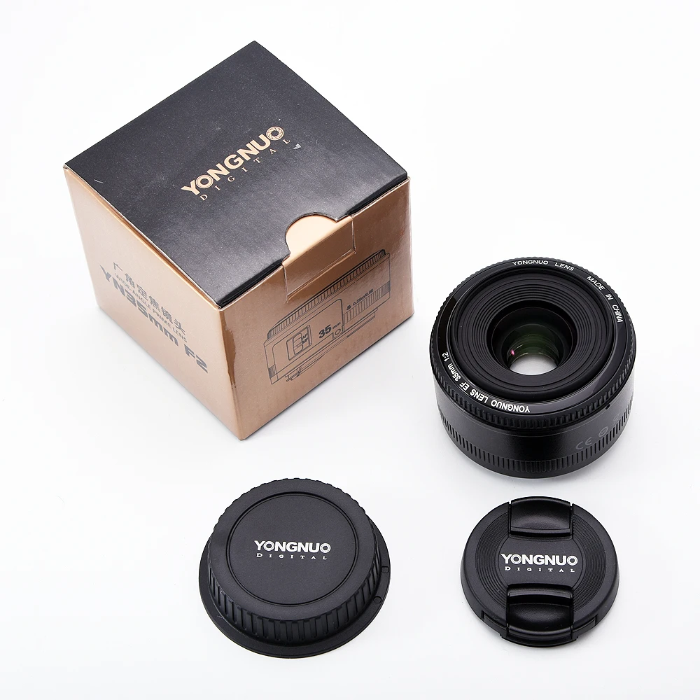 Yongnuo 35mm Lens YN35mm F2 lens Wide-angle Large Aperture Fixed Auto Focus Lens For canon Nikon Camera