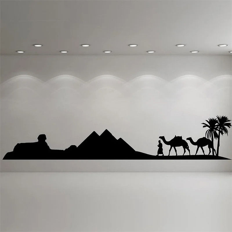 

Egypt Pyramid Skyline Camel Sand Wall Sticker Art Decal Mural Landscape Vinyl Wall Stickers Home Decor 3 SIZE Many Color choice