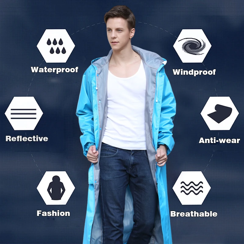 

Rainfreem Impermeable Raincoat Women/Men Waterproof Trench Coat Poncho Single-layer Rain Coat Women Rainwear Rain Gear Poncho