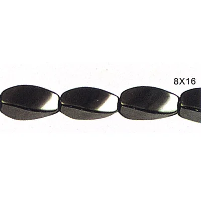 Magnetic Hematite Twist spacer beads 8x16mm