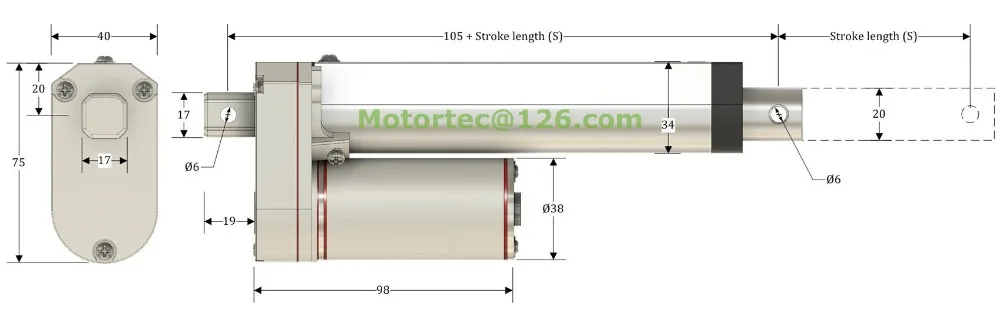 New 300mm stroke 100mm/s speed 1500N 150KG load capacity heavy duty 12V 24V linear actuator motor