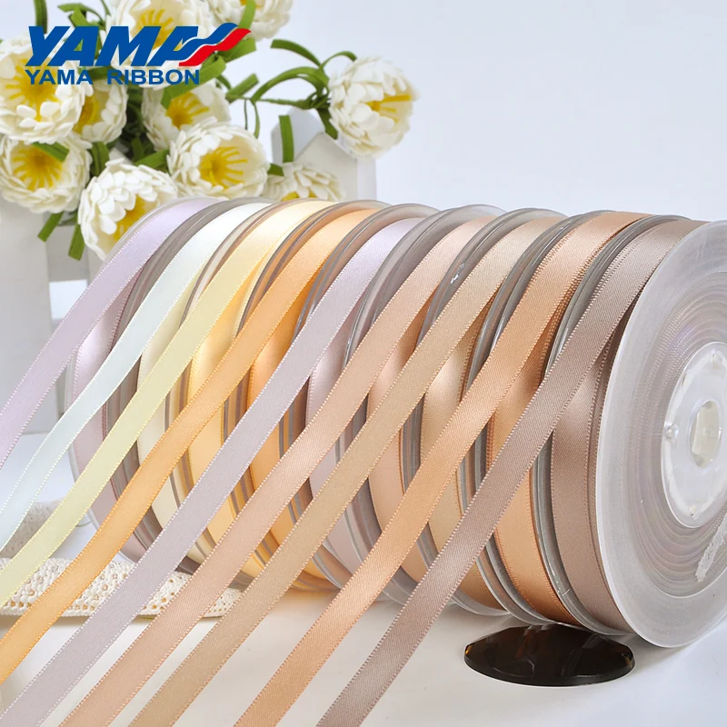 YAMA Doppio Viso Nastro di Raso 50 57 63 75 89 100 millimetri 100 yards/lotto di Colore Marrone Scuro per il Partito decorazione di cerimonia