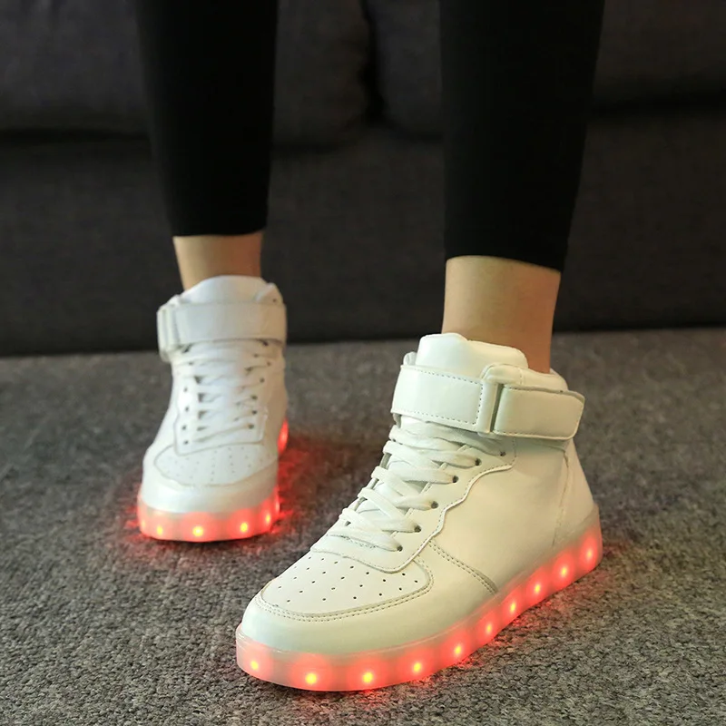 7ipupas High-quality Low price Luminous Sneakers Kids Boys Girls USB Charger Led Light Shoes Unisex High Top Sports for children