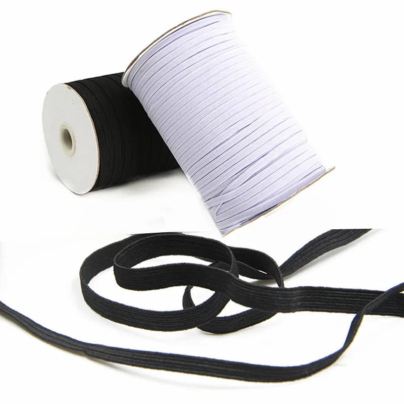 Hot sell 3-20mm *5m sewing elastic band white black high elastic Stretch rope for underware paja mas ties trim 5BB5630