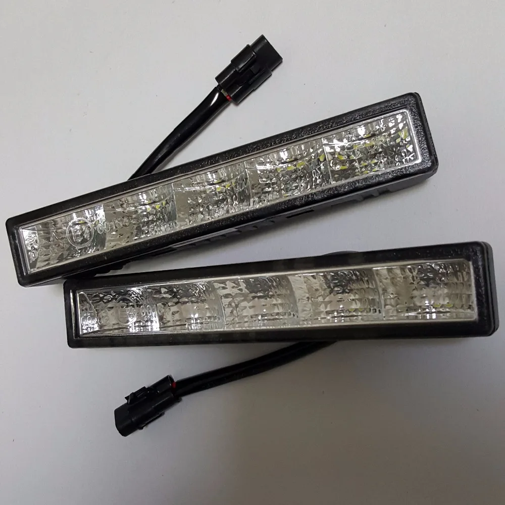 CNLM High quality 2 pcs car drl Daytime Running Light front daylight 5 LED fog lamp waterproof dimmer flash E4 R87 ECE RL00