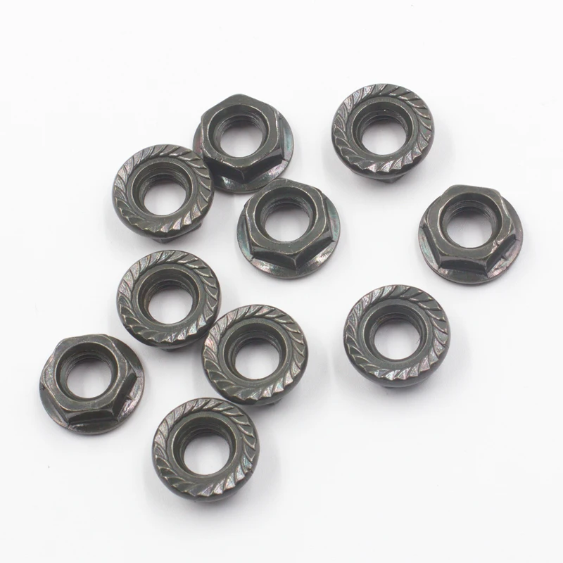 KE LI MI M8 Nuts Rust corrosion resistant Metric Thread Hex Flange Nuts M8 Screw Fastener Metal Screw Retainer Clip