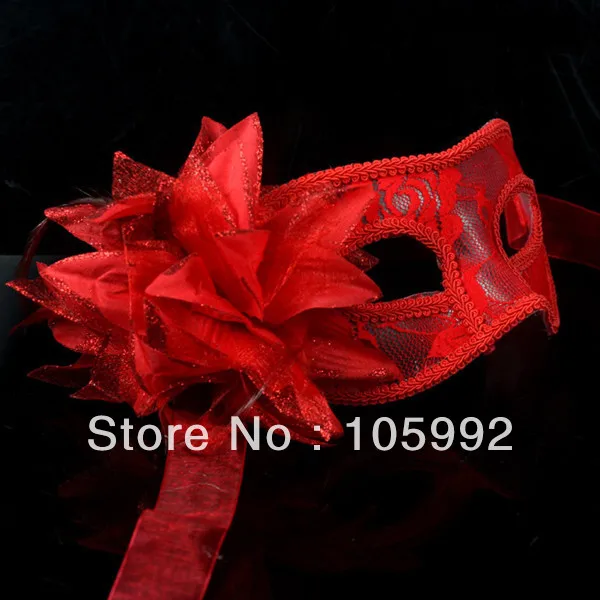 

Wholesale - The sexy mask yarn flower mask of the sides translucent party mask 20pcs/lot