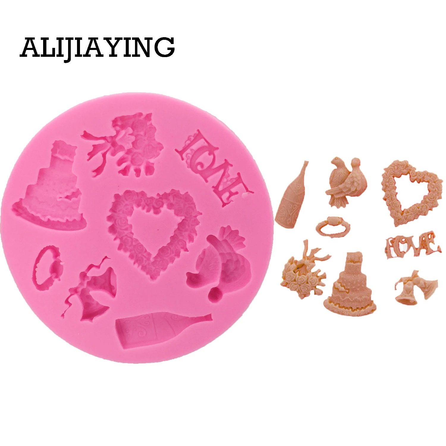 M09661Pcs Flower bell peace dove love Silicone Mold,Sugarcraft Cake Decorating Tools,Fondant Chocolate Molds Cake Border Mould