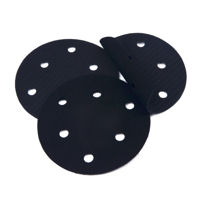 POLIWELL 2PCS 5 Inch 125mm 6 Löcher Ultra-dünne Schwamm Pad Pufferung Interface Pads für Schleif Pad haken und Schleife Schleifen Papier