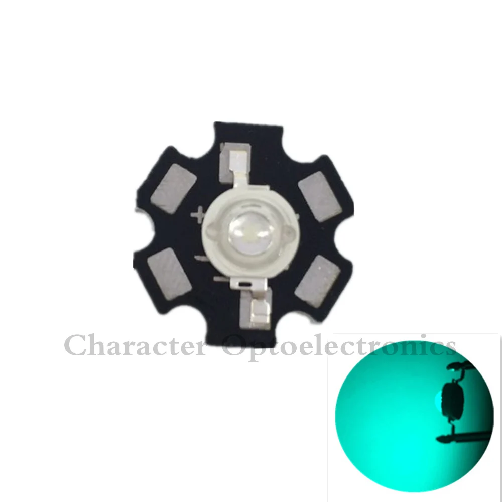 3W 490nm - 495nm Cyan Color High Power LED Light Emitter Diode with/ no 20mm Star PCB