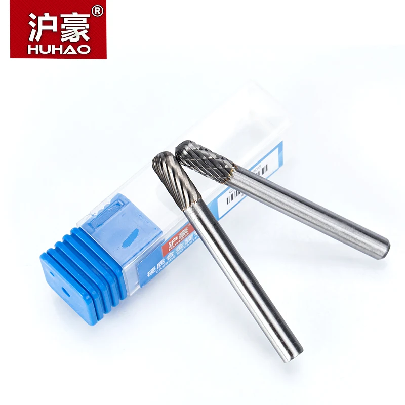 HUHAO 1pc 6mm Shank Tungsten Steel Cutter Metal Grinding Carving Rotary File Cylindrical Router Bit For Metal Polishing C Type