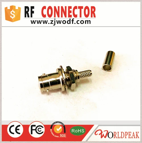 

Free shipping 10pcs rf straight crimp Mini BNC Female bulkhead connector for FIEX2 RA8000 RG174 cable