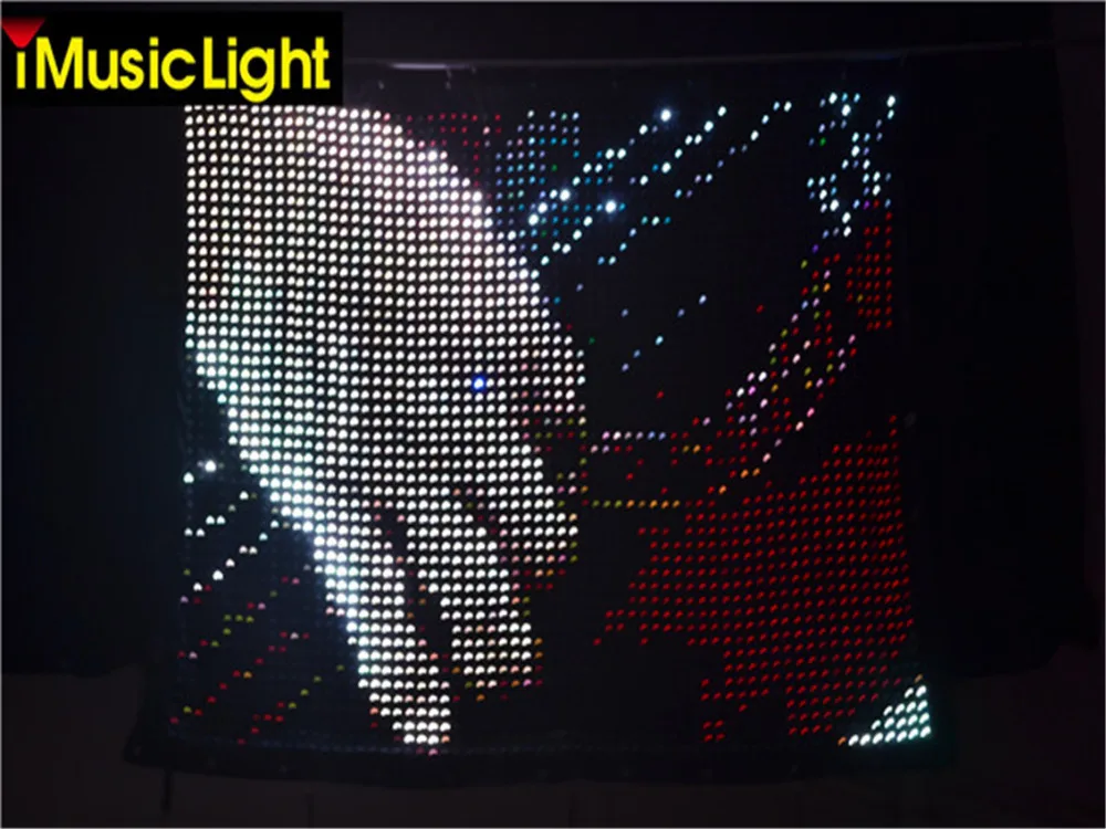 30 مللي متر 1M * 2M LED فيديو الستار PC-2048 قطع RGB SMD LED-DJ المرحلة حانة الخلفيات