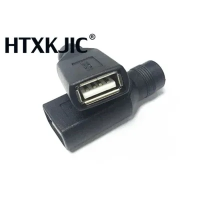 2pcs 5.5*2.1 mm female jack to USB 2.0 Female jack 5V DC Power Plugs Connector Adapter Laptop PC