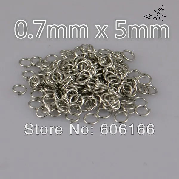 10000pcs/lot 0.7x5mm Silver Tone Metal Jump Rings Split Rings Jewelry Findings Earring/Bracelet/Necklace Making Wholesale