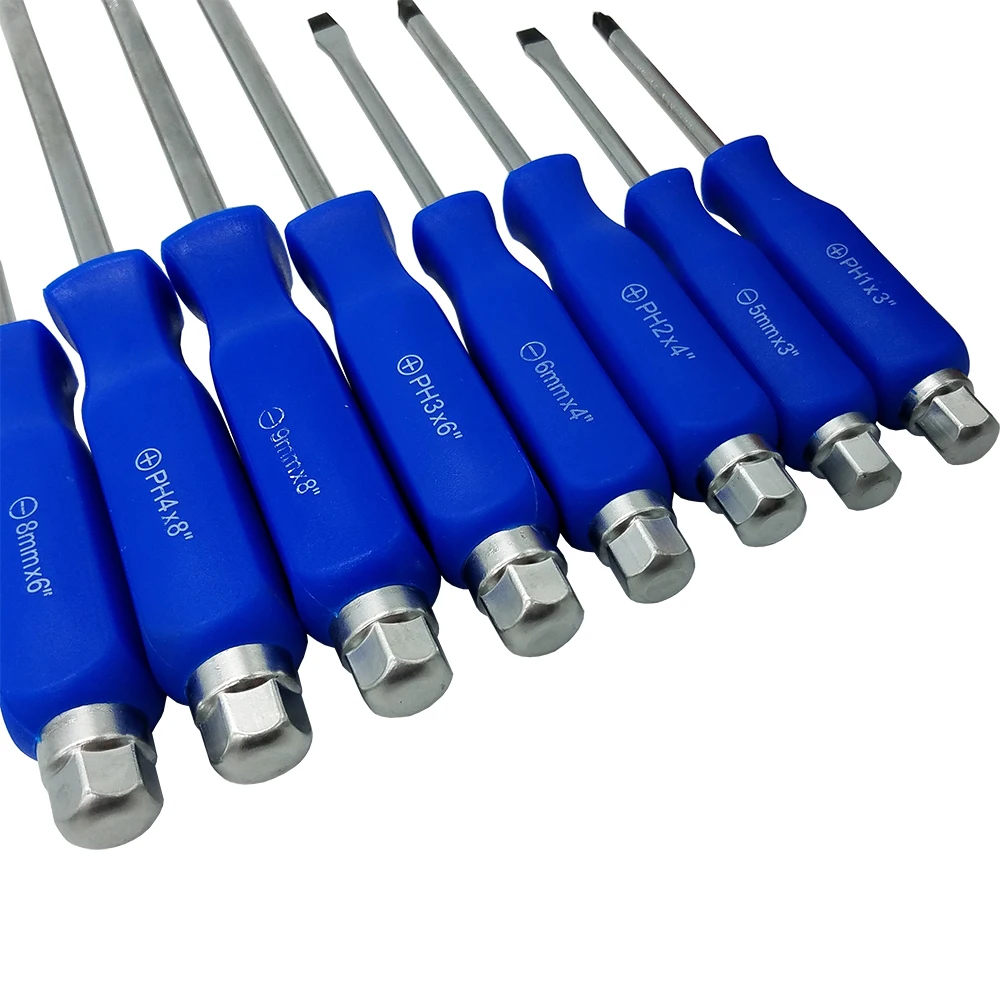 8PC Hammer Head Screwdriver set CRV witjh Magnetic Tips Falt and Phillips Screwdriver Hand Tool Kit
