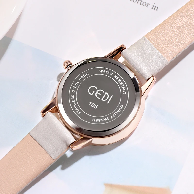 GEDI Orologi di Modo Delle Donne Della Vigilanza 2019 Nuovo Vestito Elegante Della Cinghia di Cuoio Sottile Orologio Da Polso Montre Femme Reloj Mujer Top Delle Signore orologio