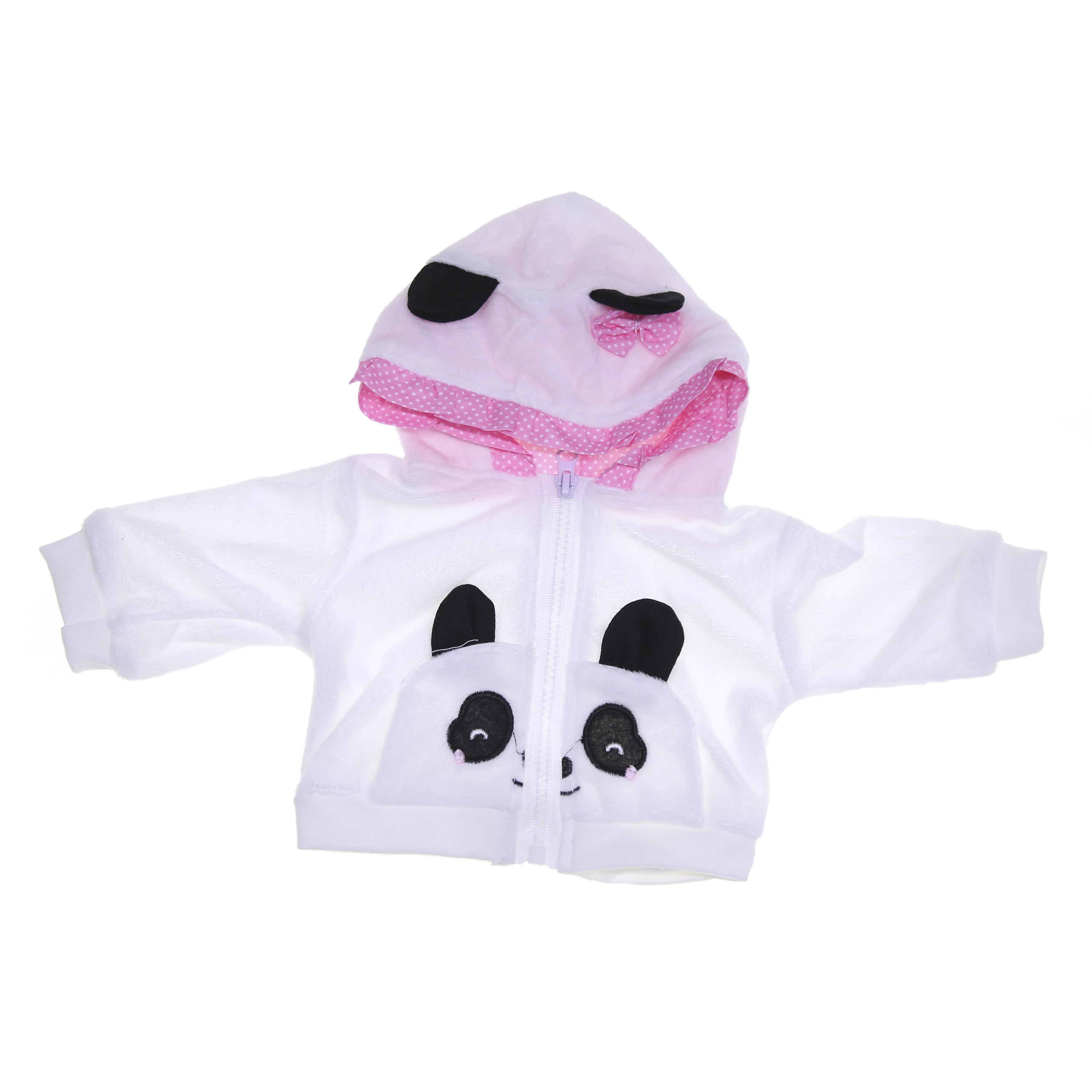 Cute Panda 4 Pcs Baby Girl Clothes Set Black And white Color Suit For 17 Inch Reborn Baby Doll With Hat Clothes Pants Doll Sets