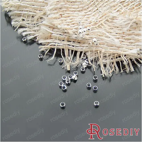 Wholesale 2mm Silver color Copper Spacer Beads Diy Jewelry Findings Accessories 10g Roughly 700 pieces(JM4911)