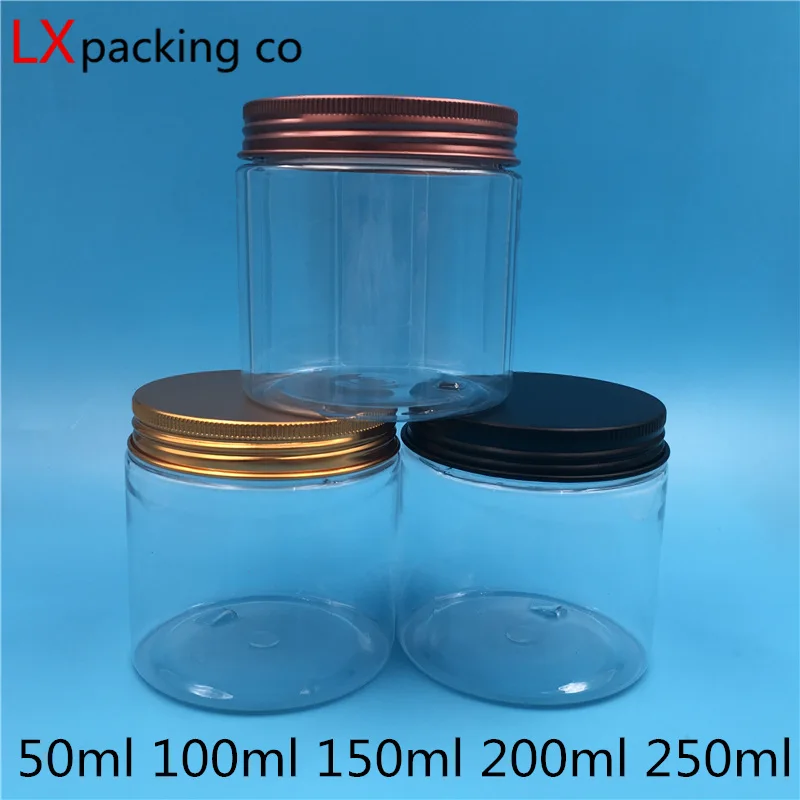 

250ml Crystal clear Plastic bottle jar Wholesale Retail Originales Refillable Honey Cream Pill tea Empty Packaging Big Jars