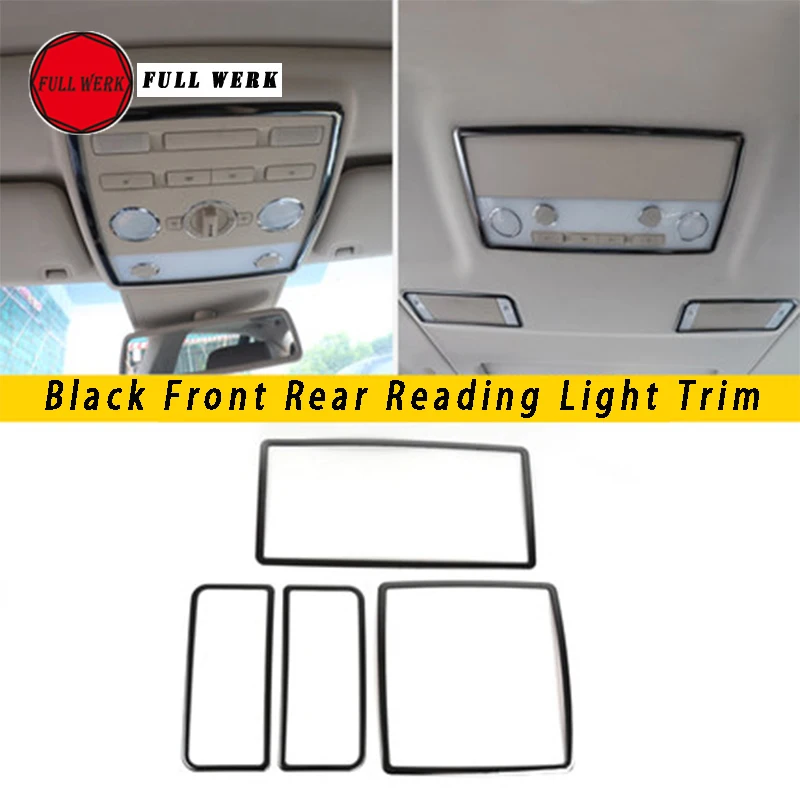 Stainless Steel Car Styling Front Rear Reading Light Lamp Trim Cover Frame Decoration Sticker for VW Phaeton Accessories