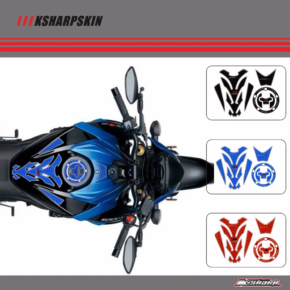 Pegatina 3D ADESIVI, calcomanía con emblema, almohadilla de protección para tanque, tapa Cas, compatible con SUZUKI GSX-S750 GSXS750 GSX S750