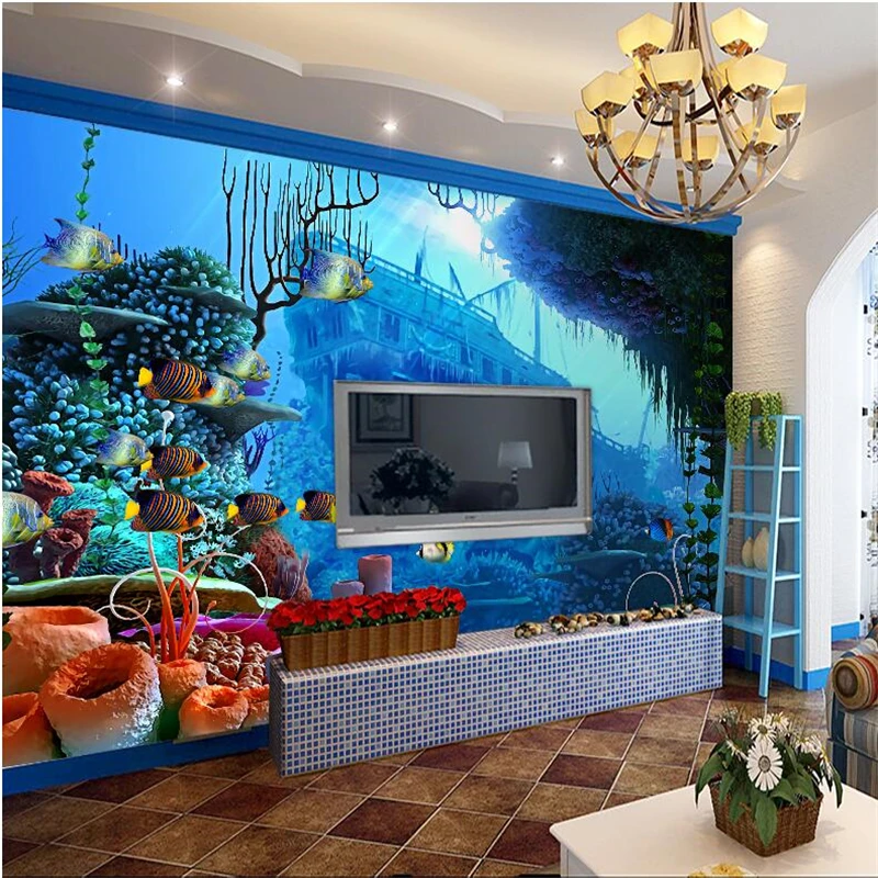 

wellyu papel de parede para quarto Custom wallpaper Underwater world scenery background wall wallpapers for living room