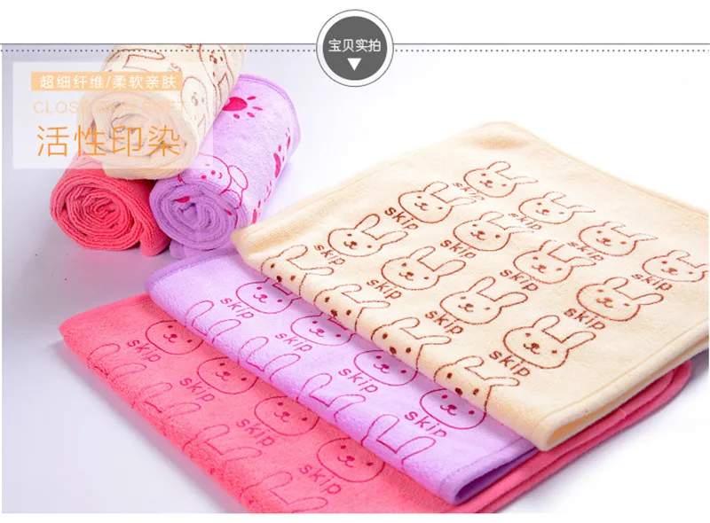 50x25cm New Arrival Comfortable Nano Superfine Fibers  Baby Face Towels Children Towels Cartoon Hair Towels