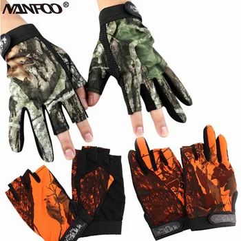 Outdoor Bionic Camouflage Jagd Angeln Handschuhe Anti-Slip Taktische Radfahren Handschuhe Multifunktionale Fingerlose Handschuhe Atmungsaktiv