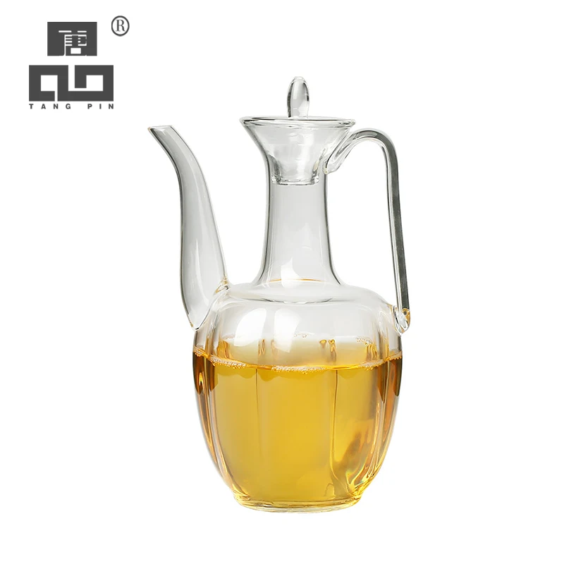 

TANGPIN-Heat-Resistant Glass Teapot, Kettle for Flower Tea Pot, Tea Set, Drinkware, 400ml