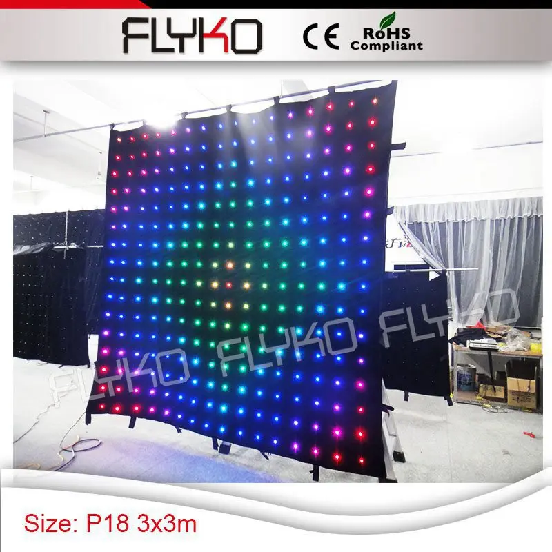 

dj booth table P18cm 10ft*10ft flexible wedding background equipment dj led video curtain display