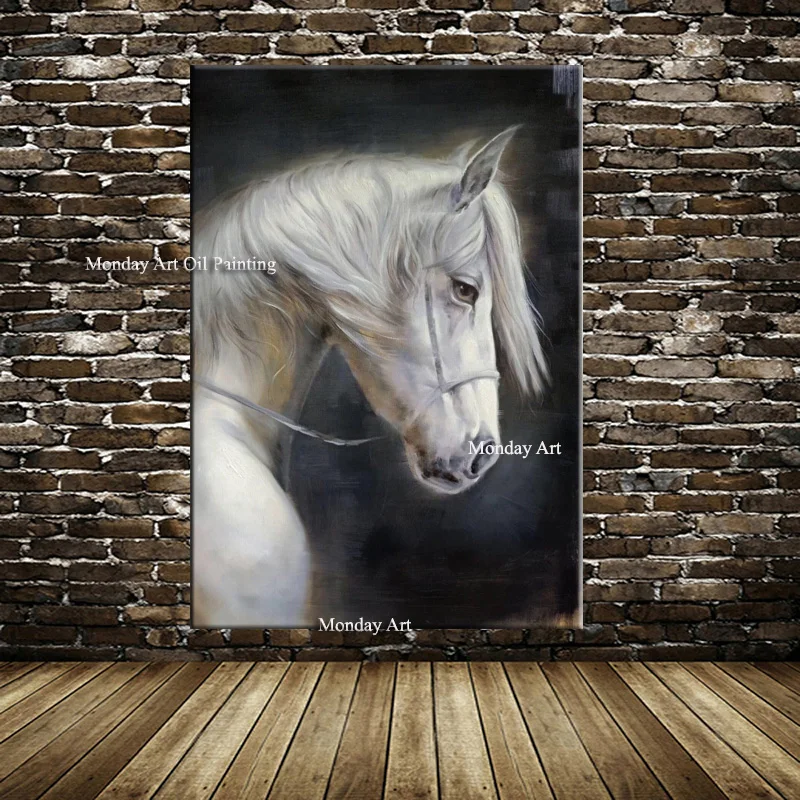 

100% Handpainted Oil Painting Posters Running Horse Canvas Painting Wall Art Picture Canvas Wall Pictures for Living Room Decor