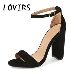 LOVIRS Womens Open Toe Cover Heel Chunky High Heel 9cm Sandals Ankle Strap Leisure Fashion Basic Sandal Dress Shoes US5-15